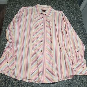 VTG Ben Sherman Beautiful Men Striped Dress Shirt XL XXL VINTAGE